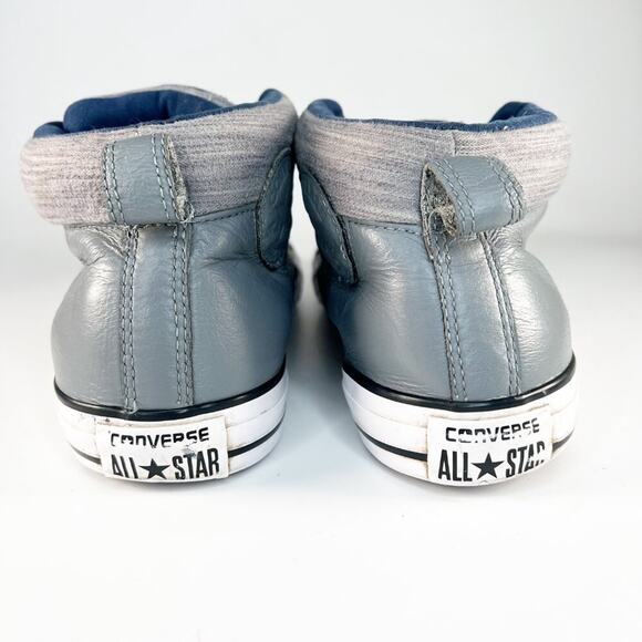 Converse Chuck Taylor Street Mid Leather Sneakers Shoes Grey Men 11 - Picture 4 of 15